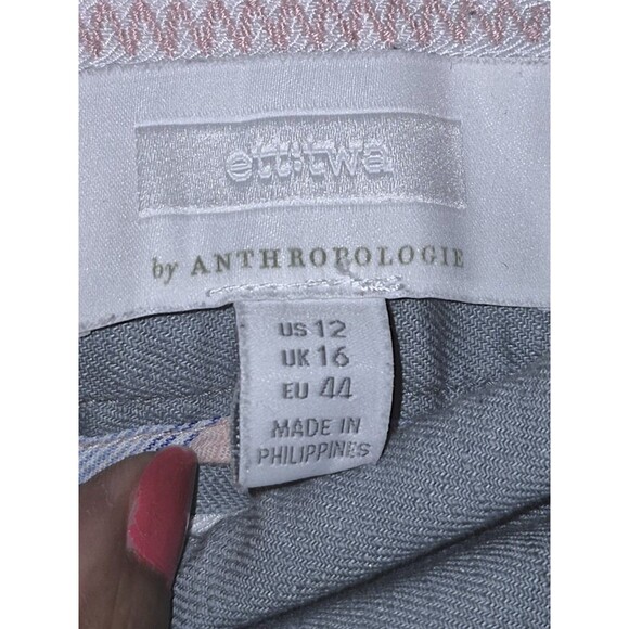 Womens Anthropologie Ettitwa Lined Cuffed Linen Wide Leg Pant Sage Sz 12 Baggy - Picture 2 of 5